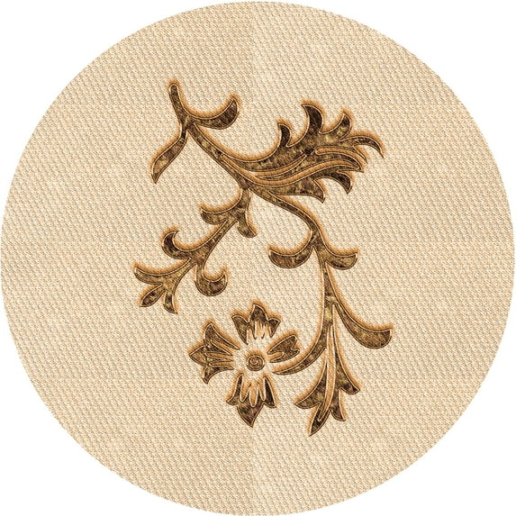 Ahgly Company Machine Washable Indoor Round Transitional Brown Sand Brown Area Rugs, 8' Round