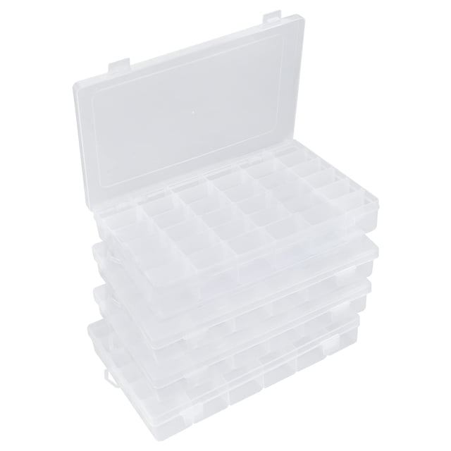 Bead Organizer Hlotmeky, 36 rejillas, paquete de 4 unidades, caja de plástico transparente