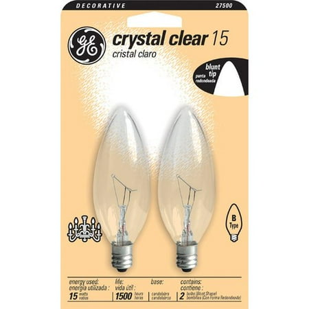 GE Lighting 87840 15 Watt Decorative Blunt Tip 2 Count Chandelier ... GE Lighting 87840 15 Watt Decorative Blunt Tip 2 Count Chandelier ...