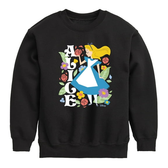 Disney - Alice In Wonderland - Alice Botanical - Toddler & Youth Crewneck Fleece Sweatshirt