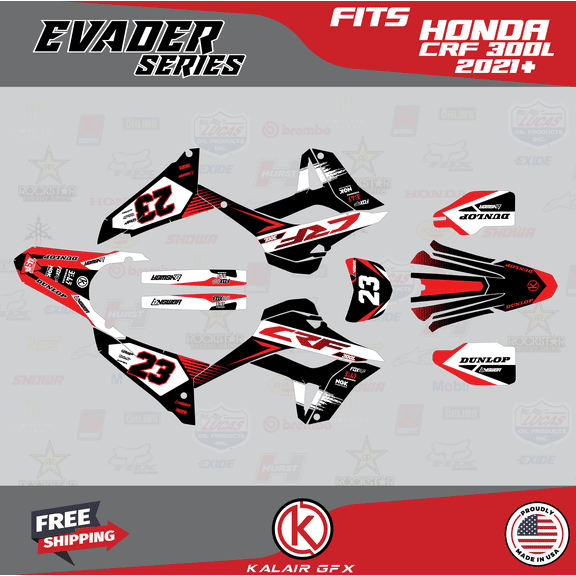 Kalair GFX Graphics Kit for Honda CRF300L (2021 ) Evader Series