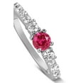 thumbnail image 2 of 1 Carat Ruby and Diamond Wedding Ring Set in White Gold, 2 of 4