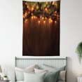 thumbnail image 4 of Christmas Tapestry, Xmas Branch with Country Festivity Synergy Surprise Celebration Theme Print, Wall Hanging for Bedroom Living Room Dorm Decor, 60W X 80L Inches, Brown Green, by Ambesonne, 4 of 5