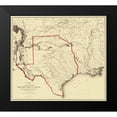 thumbnail image 2 of Humphreys 13x12 Black Modern Framed Museum Art Print Titled - Texas Territory Map - Humphreys 1859, 2 of 5