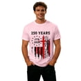 thumbnail image 4 of Mens 250 Anniversary USA Shirt Crewneck 4Th of July Shirts Short Sleeve T-shirt 1776-2026 250th Birthday Crew Neck Tees Pink3 S, 4 of 4