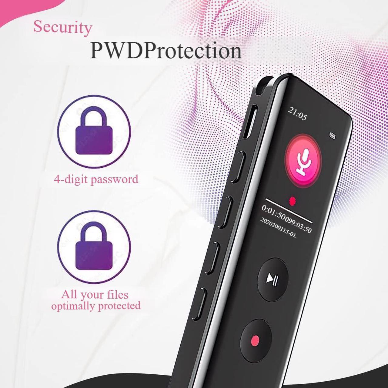 16GB Digital Voice Recorder with Playback, Audio Recording Device, Portable Voice Recorder with Noise Reduction,Mp3 Player and Password for Lectures Meeting/Classes/Interviews