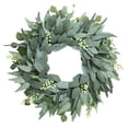 thumbnail image 2 of 24Inch Artificial Eucalyptus Leaf Greenery Wreath - Crafted With Lifelike Faux Leaves, Hanging Decor For Door Wall Entryway - Home Office Garden Party Wedding Housewarming, 2 of 8