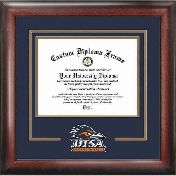Campus Images TX948SD-1411 University of Texas San Antonio Spirit Diploma Frame - Satin Mahogany