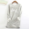 thumbnail image 2 of AOOCHASLIY Christmas Tops Weatshirt For Women Winter Warm Lined Fleece Tops Thick Warm Long Sleeve Pullover, 2 of 3
