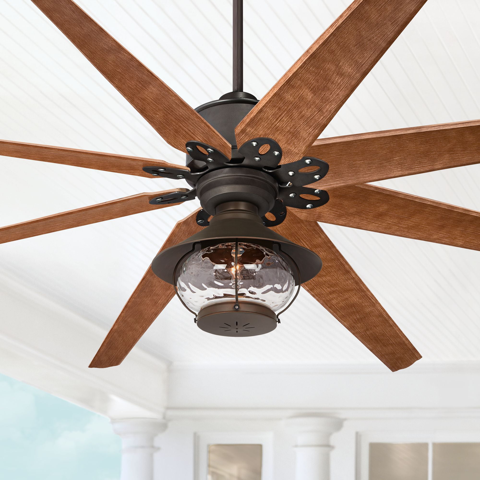 72" Modern Outdoor Ceiling Fan Oil Rubbed Bronze Damp Rated for Patio Porch 