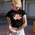 thumbnail image 2 of Caution You Might Fall in Love, Funny Warning Sign, Retro Valentine's Day Gift, Black T-Shirt, Small, 2 of 5