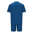 thumbnail image 5 of Dagegui Summer Outfit Sets for Men Waffle Crewneck T-Shirts and Short Pants Set Casual Beach Outdoor Outfits Solid Sweatsuits Blue L, 5 of 6