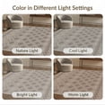 thumbnail image 7 of ODIKA 4'x6' Brown Geometric Design Washable Area Rug Intricate Natural Mist Pattern Motif Non-Slip, Chair-Friendly, Flatwoven for Home Office, Under Desk, 7 of 7