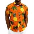 thumbnail image 3 of UVEASISHA Mens Short Sleeve Hawaiian Shirts Casual Pineapple Palm Tree Printed Button Down Shirt Summer Tropical Beach Vacation Clothes Birthday Gifts for Dad Orange XL, 3 of 8