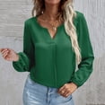 thumbnail image 2 of Womens Fashion Tops Loose Chiffon Shirts Temperament Solid Color Long Sleeves Bottoming Shirts for Everyday Wear, 2 of 8