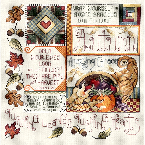 Janlynn Autumn Counted Cross Stitch Kit, 91/4" x 91/4", 14 Count