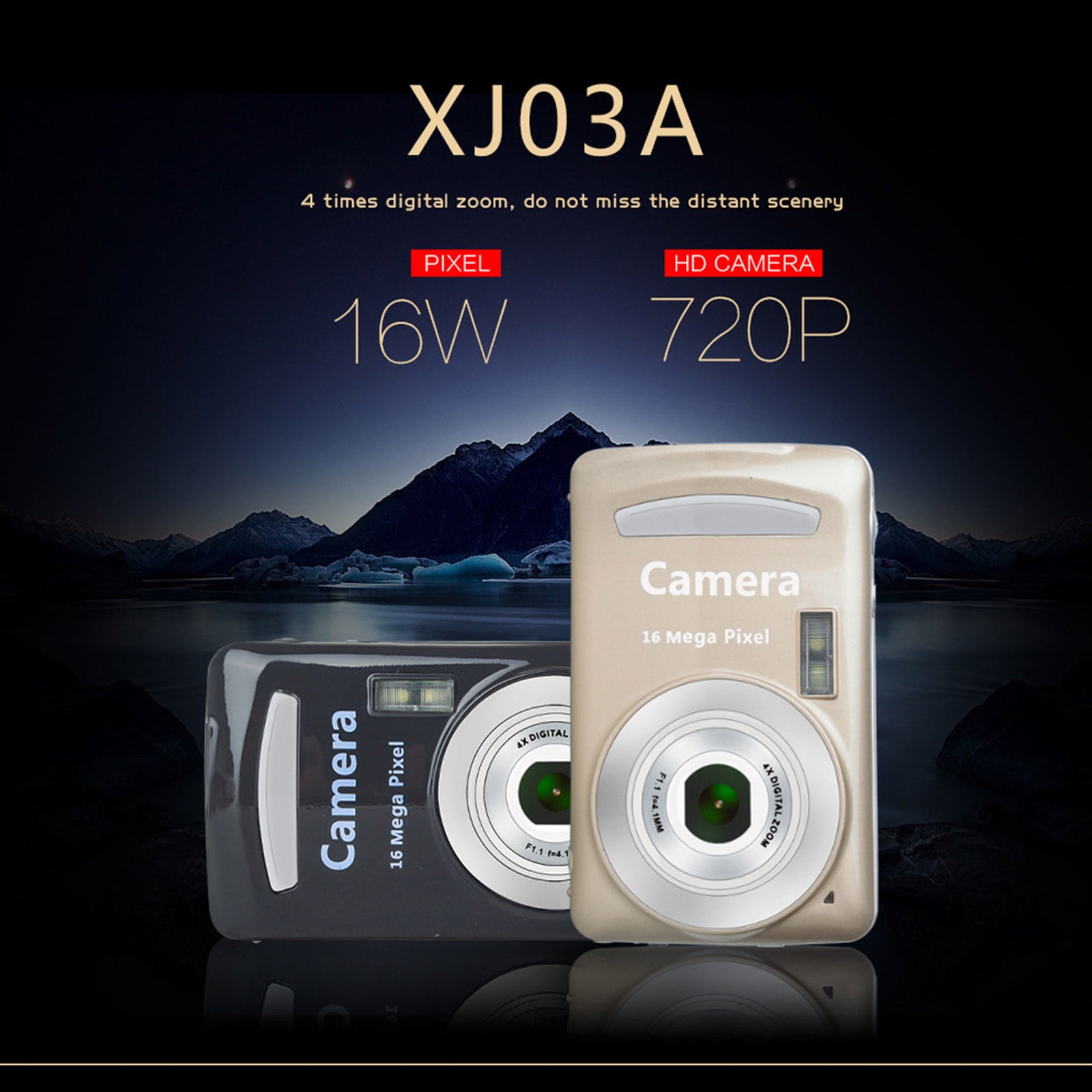 Digital Camera - 3.66"x2.36"x0.98" HD Video Recording, 2.4 Inch LCD Screen, Non-Shaking & Face Detection, 8X Digital Zooms, Compact for Beginners, Travel, Family Events, Birthday Gifts