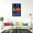 thumbnail image 6 of Eat Sleep Game Repeat - Gaming Poster (Size: 24" X 36") (Black Poster Hanger), 6 of 7