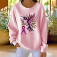 thumbnail image 4 of dazeni Breast Cancer Awareness Sweatshirt for Women Pink Ribbon Graphic Crewneck Sweatshirts In October We Wear Pink Ribbed Knit Long Sleeve Pullover, 4 of 5