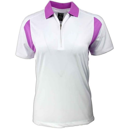 Colorblock Golf Polo - Page & Tuttle Womens Colorblock Trim Golf Casual Polo - White Xl