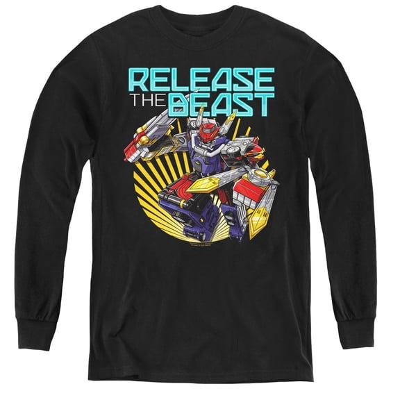 Power Rangers Beast Release Youth Long Sleeve T-Shirt Black
