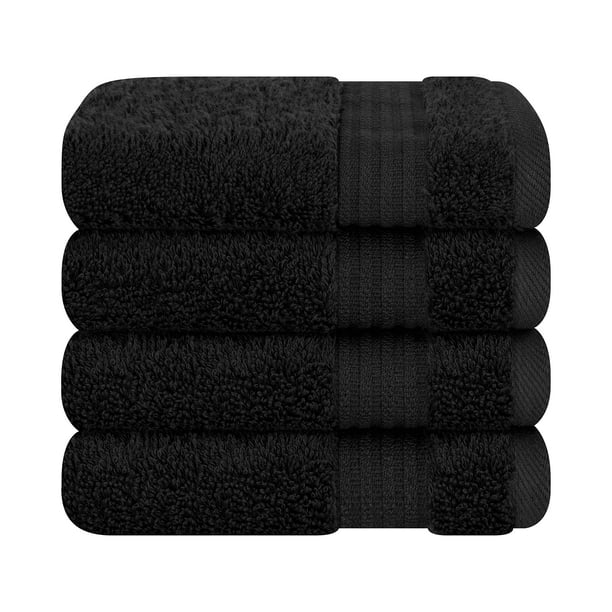 Toallitas Cotton Paradise Turkish 100% algodón, 4 piezas, negras