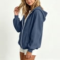 thumbnail image 6 of NAISIBABY Girls' Hooded Zip-Up Hoodie, Solid Thicken Jackets Coat Sweatshirts Fashion Kids Clothes Navy Size 15, 6 of 8