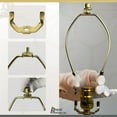 thumbnail image 3 of Royal Designs, Inc. Set of 2, 7.5 inch Polished Brass Lamp Shade Harp Holder with Lamp Finial, DIY Repair/Replacement, Heavy Duty, for Table/Floor Lamps, 3 of 5