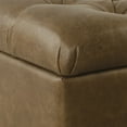 thumbnail image 4 of HomePop Ainsley Button Tufted Storage Bench - Light Brown Faux Leather, 4 of 7