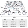 thumbnail image 4 of Penguin Blanket Gifts for Kids Adults Soft Warm Lightweight Cozy Antarctic Anima Cute Penguins Grey White Throw Blankets for Bed Living Room Sofa Couch Birthday Decor 60x80in, 4 of 6