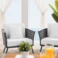 thumbnail image 3 of Lounge Sectional Sofa Chair Table Set, White, Aluminum, Metal, Fabric, Modern Contemporary, Outdoor Patio Balcony Cafe Bistro Garden Furniture Hotel Hospitality, 3 of 10