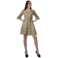 thumbnail image 3 of Moomaya Women Printed Drawstring Mini Dress V Neck Ruffle Sleeves Summer Dress, 3 of 6