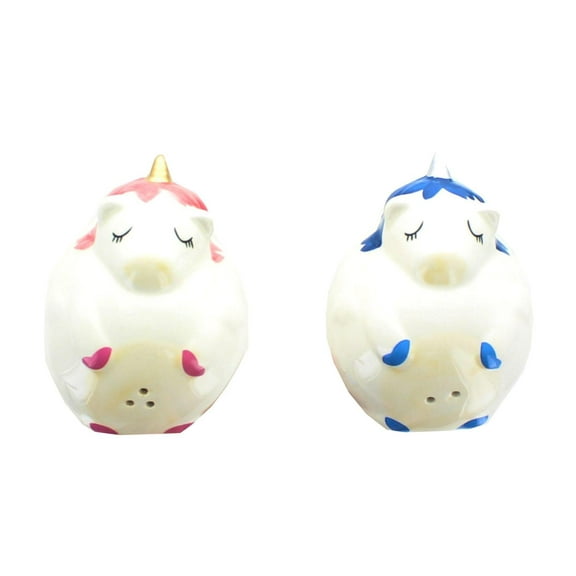 Glitter Galaxy Pink & Blue Unicorn Salt & Pepper Shaker Set