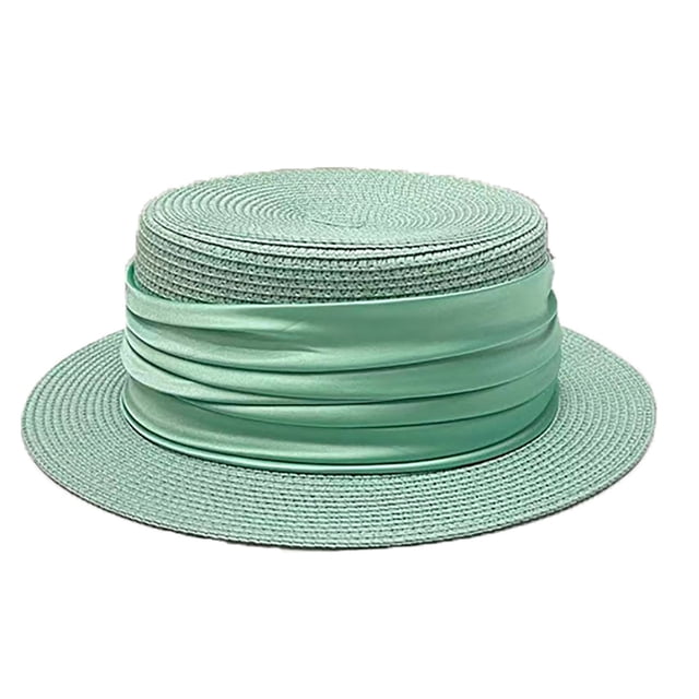 Sombreros Sombrero plano para mujer Sombrero pequeño para mujer con protección solar Sombrero decorativo de satén de alta gama Sombrero para mujer