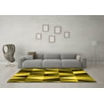 thumbnail image 3 of Ahgly Company Indoor Round Abstract Yellow Contemporary Area Rugs, 4' Round, 3 of 4