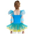 thumbnail image 2 of TSSOE Kids Girls Sequin Ballerina Skirted Leotard Swan Lake Ballet Dance Tutu Princess Dress with Hair Clip Cuffs Set Blue 11-12, 2 of 7