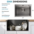 thumbnail image 3 of 23 inch Farmhouse Kitchen Sink, 304 Stainless Steel Sink, Top Mount Single Bowl Kitchen Sinks, Household Dishwasher Sinks for Farm, Prep Kitchen, Garage and Bar Sink, 3 of 9