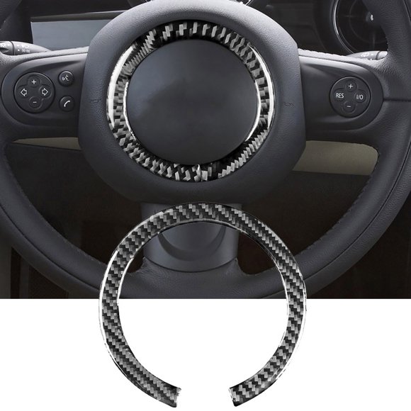 MYG Carbon Fiber Steering Wheel Horn Ring Cover for MINI for Cooper F56 2014-21