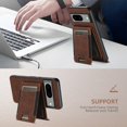 thumbnail image 4 of Dteck 2 in 1 Detachable Wallet Case for Google Pixel 9 Pro XL,Magnetic Leather Case with Removable Card Holder Wallet Compatible with MagSafe Shockproof Kickstand Back Cover,Brown, 4 of 6