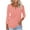 Pink A|Solid, variant on Women's 3/4 Sleeve V Neck T Shirts Floral Graphic Print Casual Base Tee Tshirts for Women Fall Summer Spring (XL, Pink A|Solid)