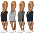 thumbnail image 3 of Essential Elements 4 Pack: Men's Brushed French Terry Casual Athletic Lounge Sleep Drawstring Shorts with Pockets Large, Set A, 3 of 4