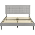 thumbnail image 3 of Modern Sleep Mornington Upholstered Platform Metal Bed Frame, Full, Light Gray, 3 of 10
