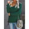 thumbnail image 5 of Asyoly Women Winter Side Weave Cable Knit Sweater V Neck Drop Shoulder Jumpers Tops, 5 of 9