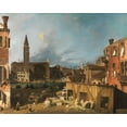 thumbnail image 2 of Canaletto 24x20 Gold Ornate Wood Framed with Double Matting Museum Art Print Titled - The Stonemasons Yard, 2 of 4