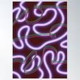 thumbnail image 2 of Dark Purple Neon Line Art Poster Wall Art, Modern Wall Decor For Living Room Bedroom, 12x18 UNFRAMED, 2 of 3