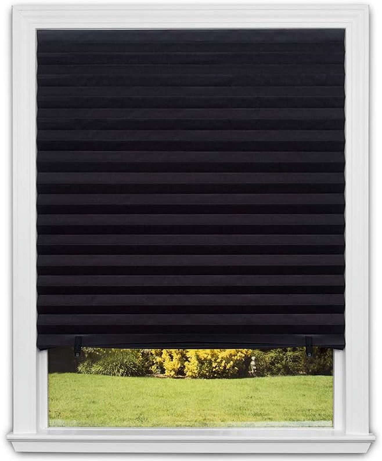 (2 pack) Redi Shade No Tools Original Blackout Pleated Paper Shade Black, 36 in x 72 in