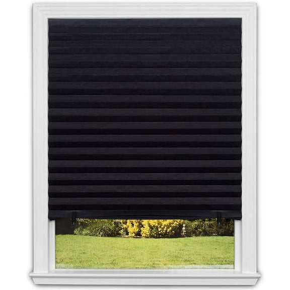 Redi Shade No Tools Original Blackout Pleated Paper Shade Black, 36 in x 72 in