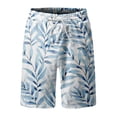 thumbnail image 4 of JULMCOMO Men's Hawaiian Beach Shorts Hawaiian Tropical Print Lounge Shorts Drawstring Elastic Waist Loose Casual Vacation Shorts with Pockets White XL, 4 of 5