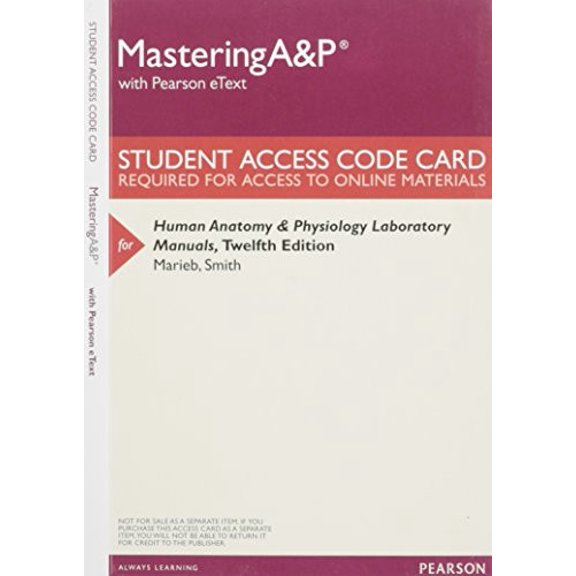 Pre-Owned Mastering A&P with Pearson eText -- ValuePack Access Card -- for Human Anatomy & Physiology Laboratory Manuals Paperback