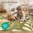 thumbnail image 4 of ODIKA 4'x6' Olive Green Cream Retro Daisy Design Washable Area Rug 70s Inspired Floral Pattern with Modern Twist Stain Resistant, Low Pile, Easy Care for Dorm Room, Small Living, 4 of 7